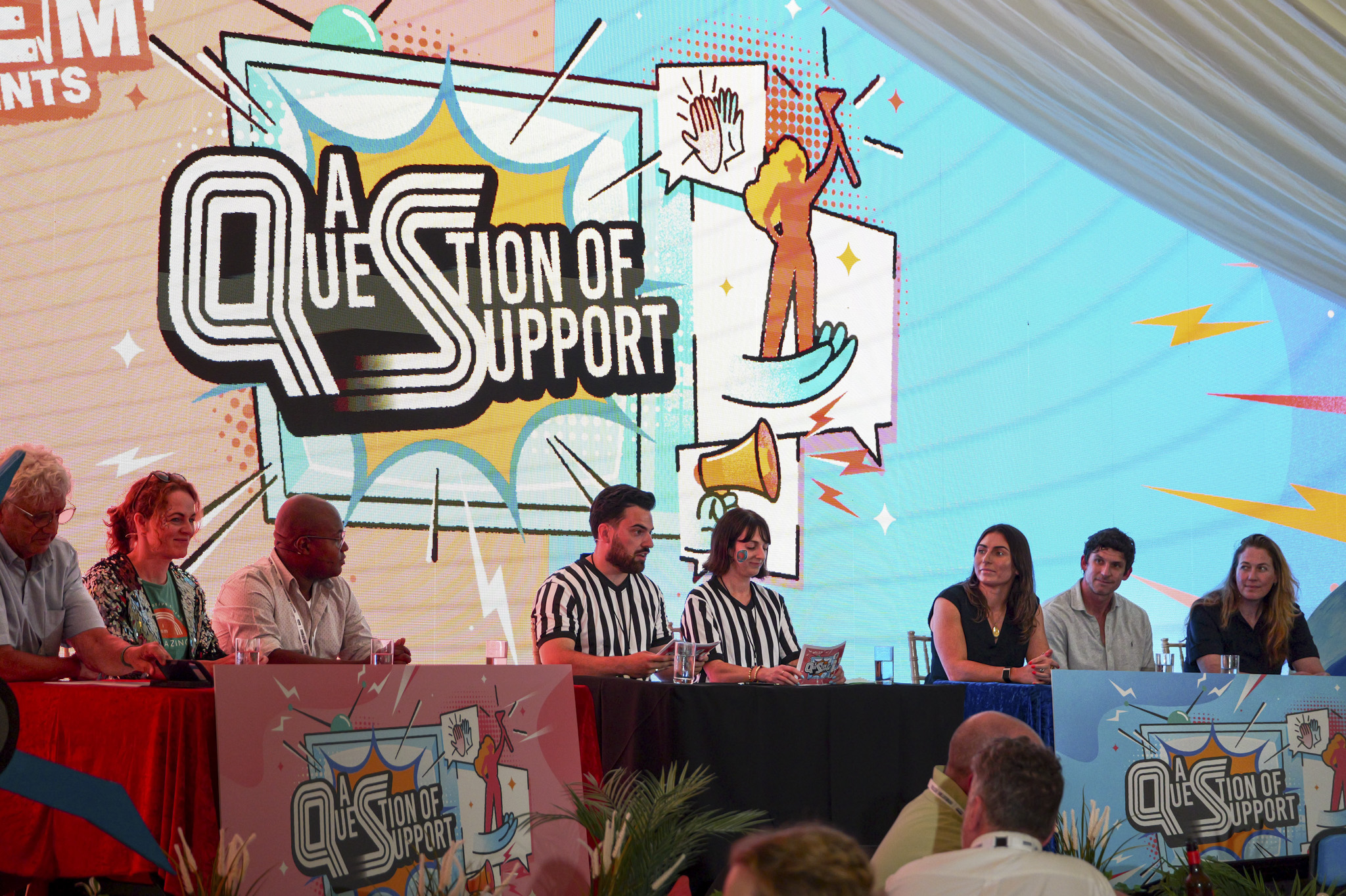 Innovation Festival 2026 - A Question of Support quiz panels with judges