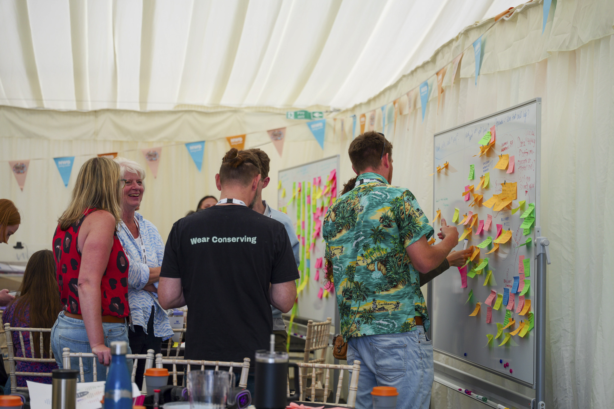 Innovation Festival 2026 - sprint delegates with whiteboard of sticky notes
